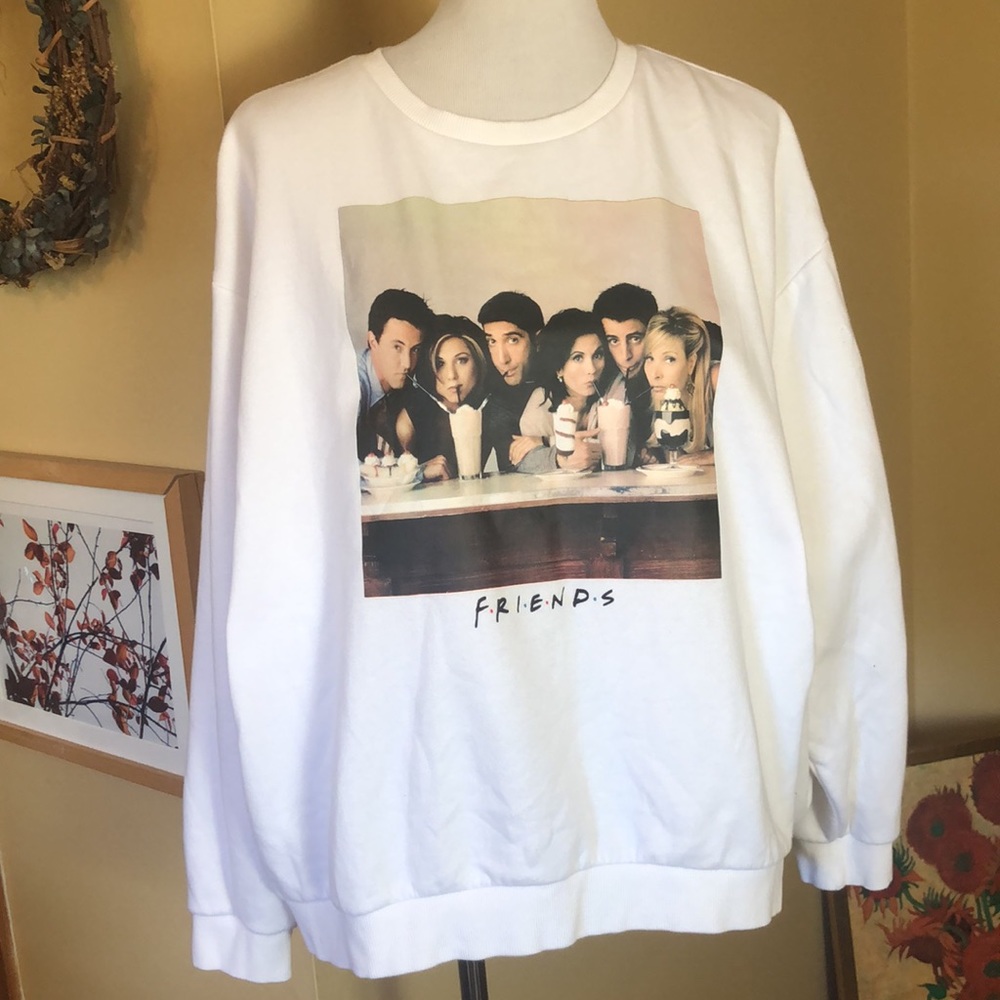 FRIENDS Size XL LOGG H&H Cotton Sweatshirt FRIENDS Photo Transfer WarnerBros NEW